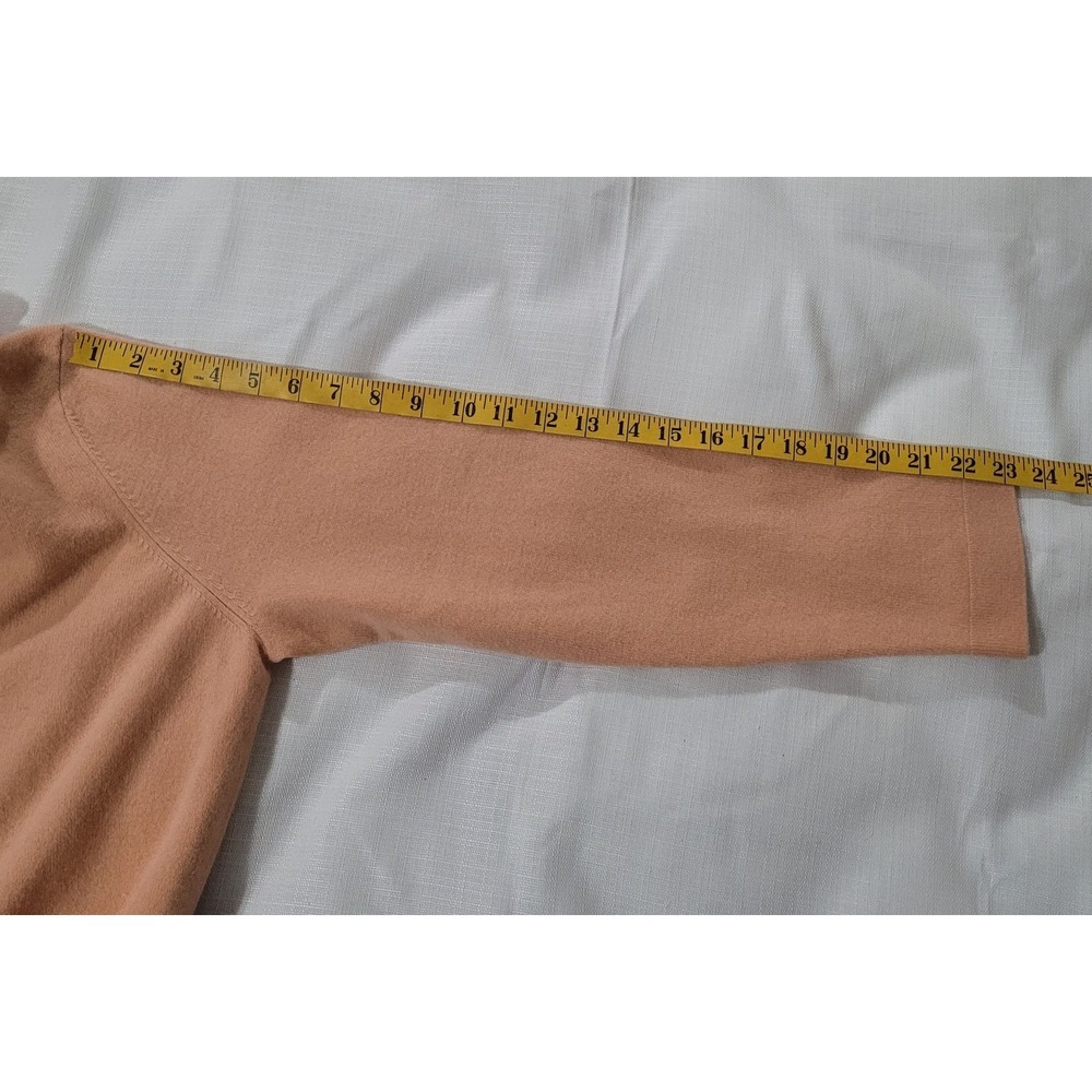 Jones New York 100% Cashmere V Neck Sweater Classic Preppy Coral Peach Size XL - Picture 5 of 5